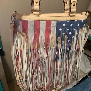 Red White and Blue Fringe Purse